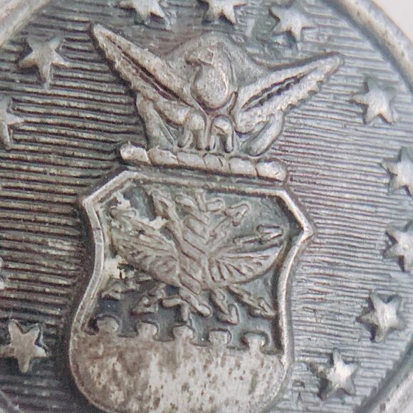 Vintage N.S. Meyer Sterling Silver Military Cufflinks - Eagle Shield Design - Picture 4 of 9